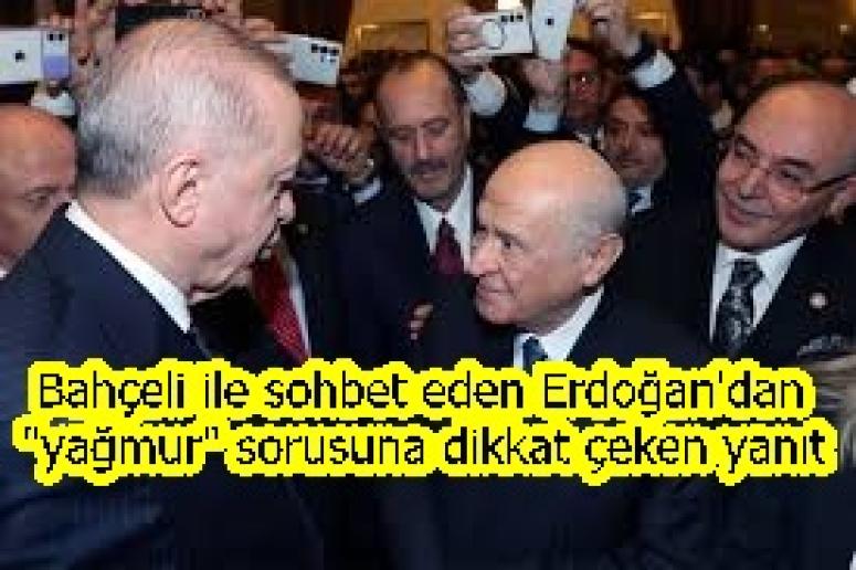 Bahçeli ile sohbet eden Erdoğan